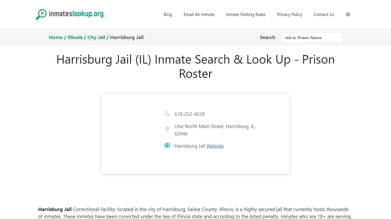 Harrisburg Jail (IL) Inmate Search & Look Up - Prison Roster